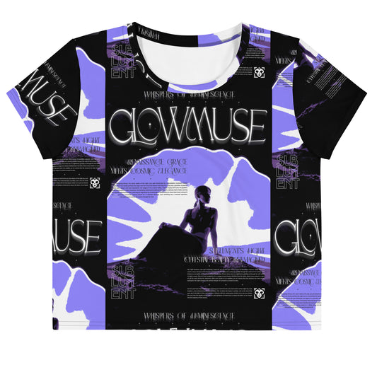 Glow Muse • Sublument All-Over Print Crop Tee black