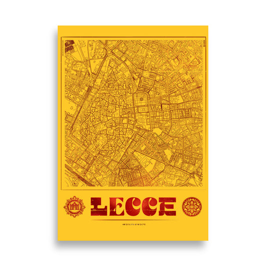 Lecce City Map Poster by Pugliatips